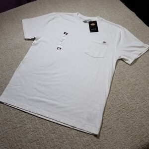 Dickies Mens Heavyweight Short Sleeve Pocket T-Shirt White Medium NWT